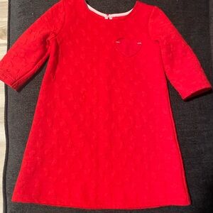 Cat & Jack Red A-Line Dress with 3/4 Sleeves